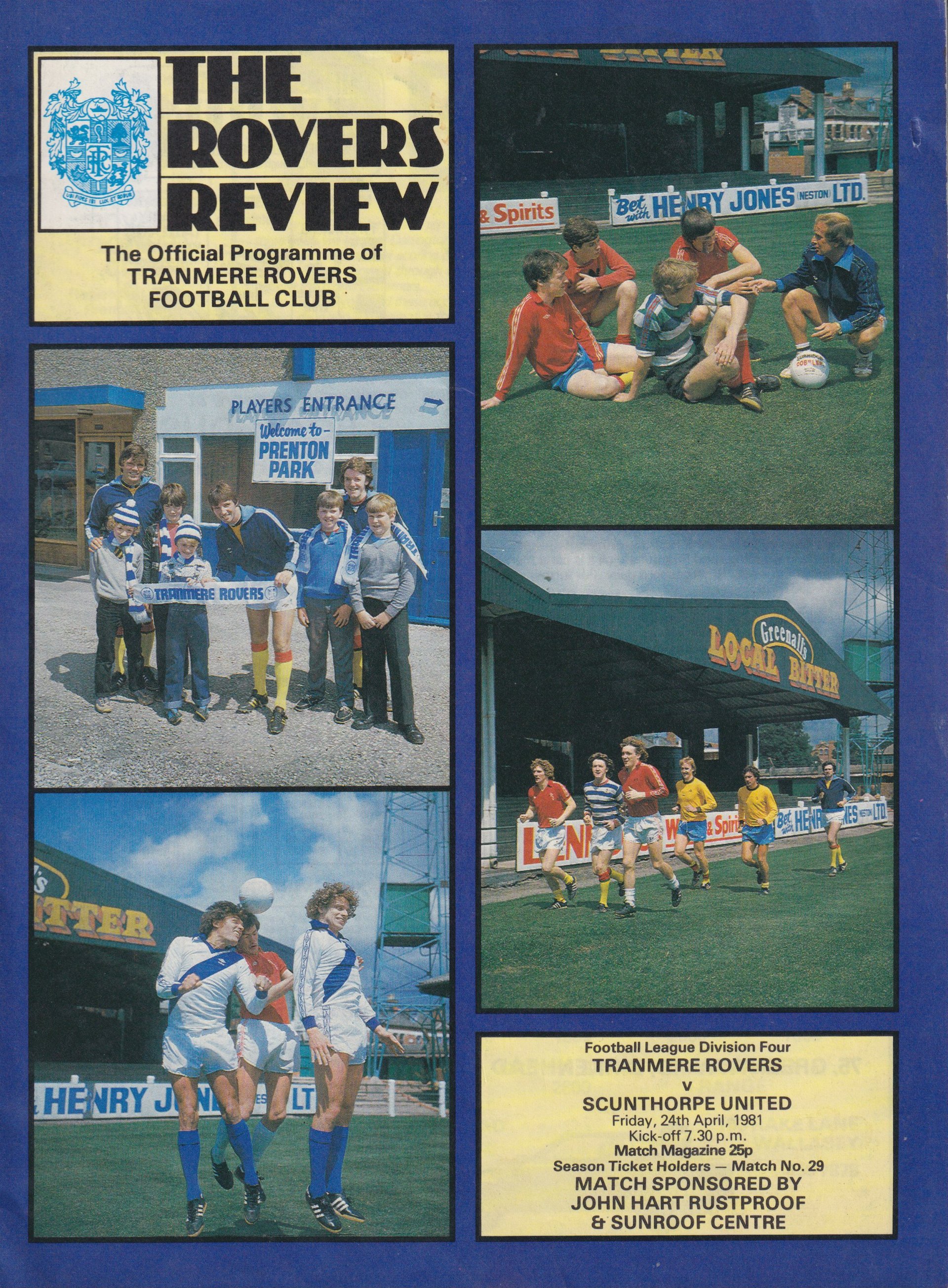 Tranmere Rovers v Scunthorpe United match programme